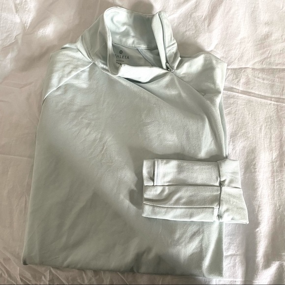 Athleta Mint Mock Neck Zip Long Sleeve Running Top - Picture 3 of 9